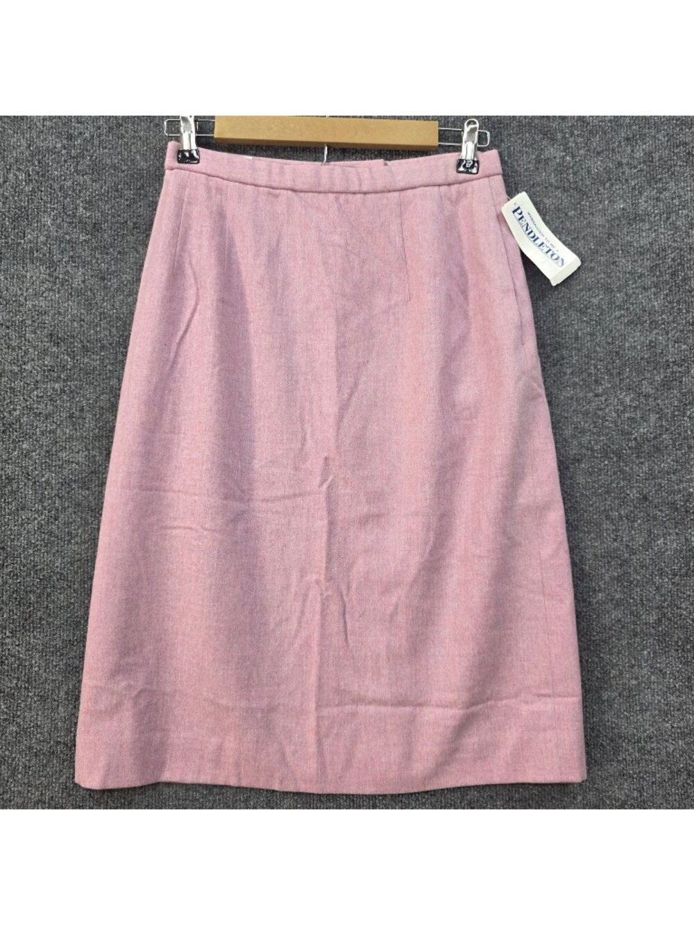 Vtg 90s Pendleton Virgin Wool Pencil Skirt 8 Pink USA Barbiecore Quiet Luxury